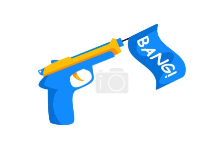 Illustration for Gun Funny and Weird Sticker - Royalty Free Image