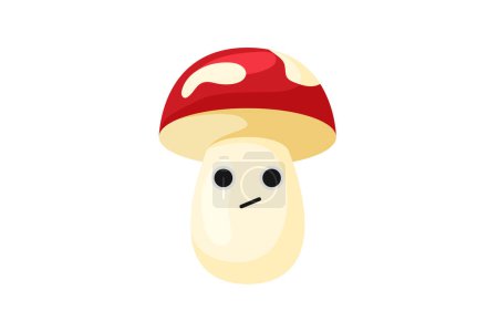 Illustration for Cute Mushroom Funny Sticker Design - Royalty Free Image