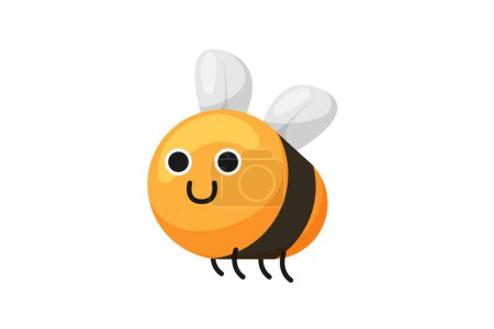 Illustration for Cute Bee Funny Sticker Design - Royalty Free Image