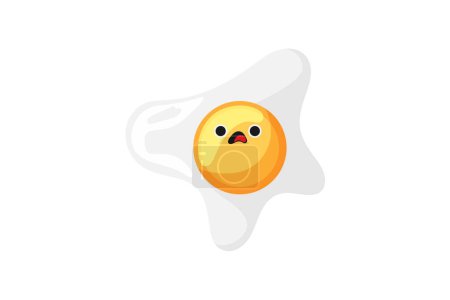 Téléchargez les illustrations : Cute Fried Eggs Funny Sticker Design - en licence libre de droit