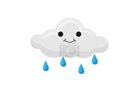 Illustration for Cute Cloud Funny Sticker Design - Royalty Free Image
