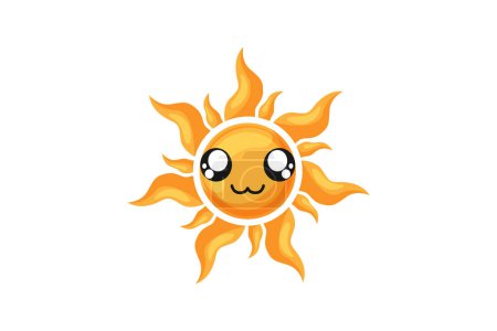 Illustration for Cute Sun Funny Sticker Design - Royalty Free Image