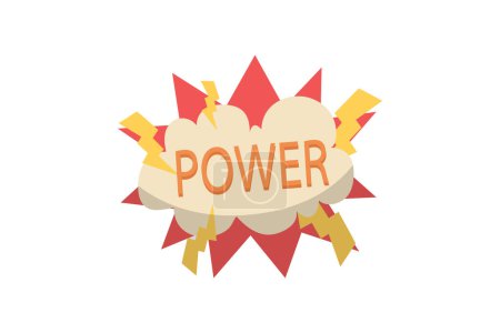 Illustration for Power Funny and Weird Sticker - Royalty Free Image