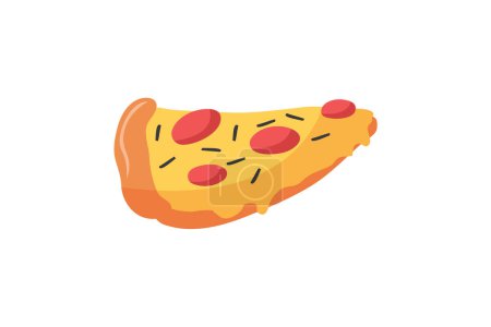 Téléchargez les illustrations : Sticker Pizza drôle et bizarre - en licence libre de droit