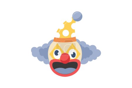 Téléchargez les illustrations : Sticker Clown mignon drôle et bizarre - en licence libre de droit