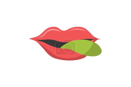 Illustration for Lips Funny and Weird Sticker - Royalty Free Image