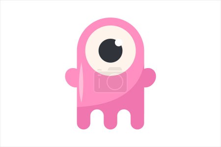 Illustration for Cute Little Monster Funny and Weird Sticker - Royalty Free Image