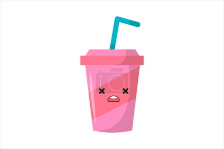 Illustration for Drink Cup Funny and Weird Sticker - Royalty Free Image