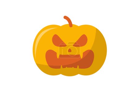 Illustration for Pumpkin Funny and Weird Sticker - Royalty Free Image