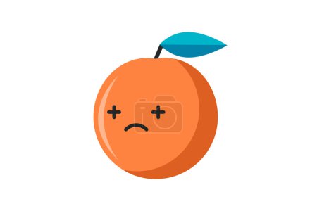 Illustration for Cute Orange Funny and Weird Sticker - Royalty Free Image