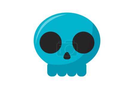 Illustration for Blue Skull Funny and Weird Sticker - Royalty Free Image