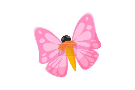 Téléchargez les illustrations : Sticker Papillon drôle et bizarre - en licence libre de droit
