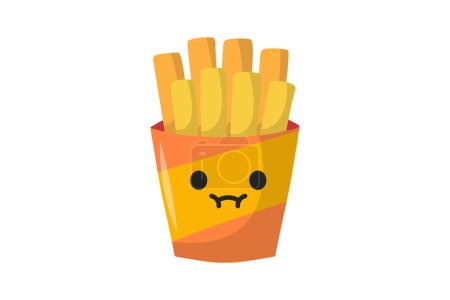 Illustration for French Fries Funny and Weird Sticker - Royalty Free Image