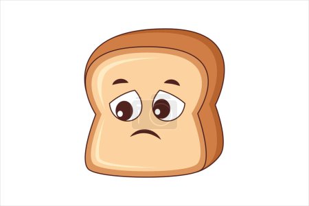 Illustration for Cute Bread Funny Flat Sticker Design - Royalty Free Image