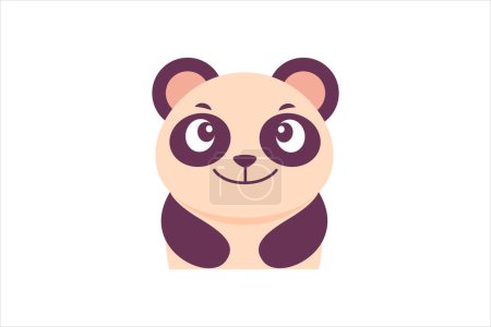 Illustration for Cute Panda Funny Flat Sticker Design - Royalty Free Image