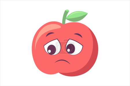 Illustration for Cute Apple Funny Flat Sticker Design - Royalty Free Image