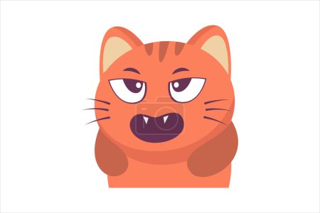 Illustration for Cute Little Tiger Funny Flat Sticker Design - Royalty Free Image