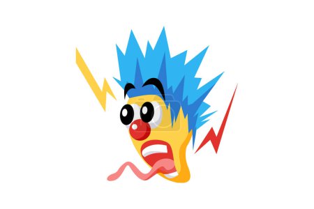 Illustration for Cute Clown Funny and Weird Sticker - Royalty Free Image