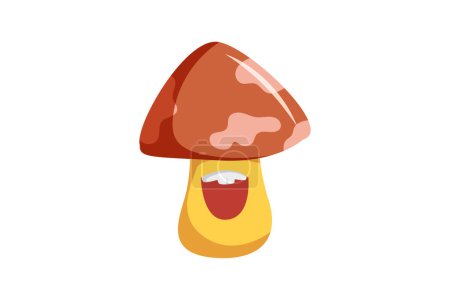 Illustration for Cute Mushroom Funny and Weird Sticker - Royalty Free Image