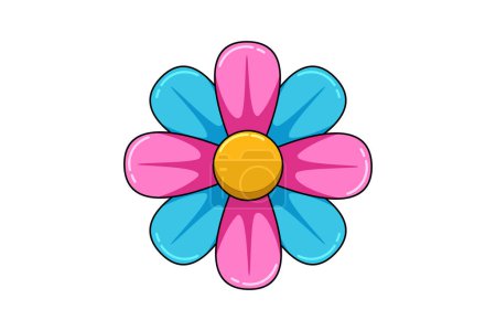 Illustration for Flower Funny Flat Sticker Design - Royalty Free Image