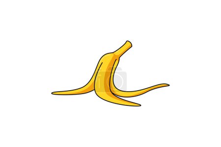 Illustration for Banana Peel Funny Flat Sticker Design - Royalty Free Image