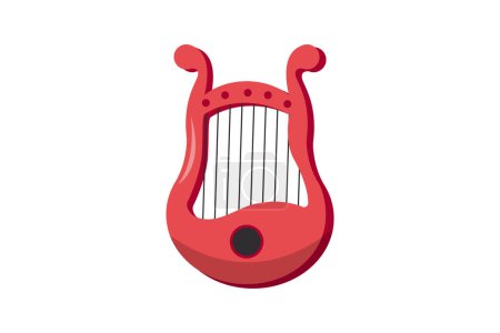 Lyre Musical Instrument Flat Sticker Design