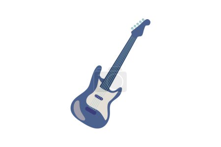 Illustration for Electric Guitar Musical Instrument Flat Sticker Design - Royalty Free Image