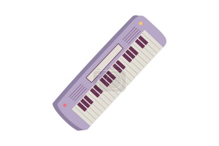 Téléchargez les illustrations : Instrument de musique pour piano Design autocollant plat - en licence libre de droit
