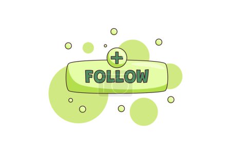 Illustration for Follow Button Functional Music Flat Sticker Design - Royalty Free Image