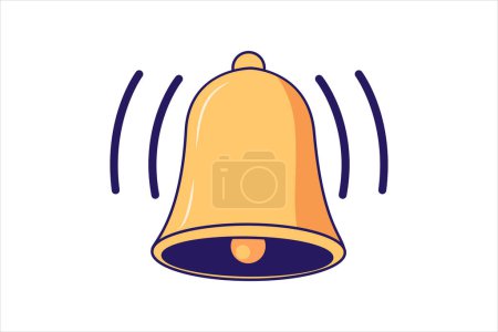 Illustration for Bell Notification Social Media Flat Sticker Design - Royalty Free Image