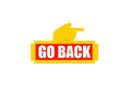 Illustration for Go Back Social Media Flat Sticker Design - Royalty Free Image