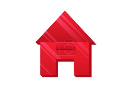 Illustration for Home Interface Flat Sticker Design - Royalty Free Image