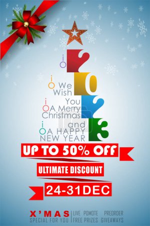 Illustration for Abstract of Christmas Happy New Year Grand Sale. Vector and Illustration, EPS 10. - Royalty Free Image