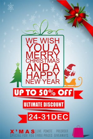Illustration for Abstract of Christmas Happy New Year Grand Sale. Vector and Illustration, EPS 10. - Royalty Free Image