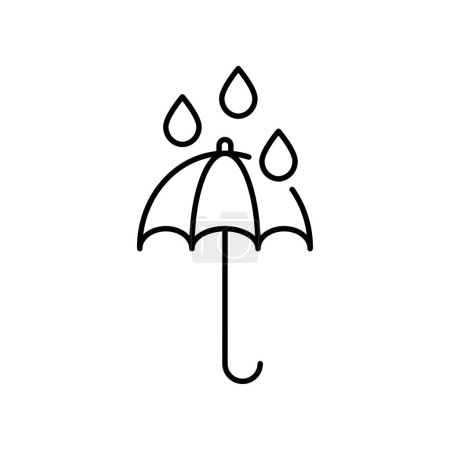 Foto de Icono de vector de paraguas aislado sobre fondo blanco. Paraguas y gotas de lluvia stock vector ilustración para web, aplicación móvil y ui diseño - Imagen libre de derechos
