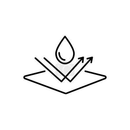 Ilustración de Icono de superficie repelente al agua. Icono impermeable, símbolo hidrofóbico. - Imagen libre de derechos