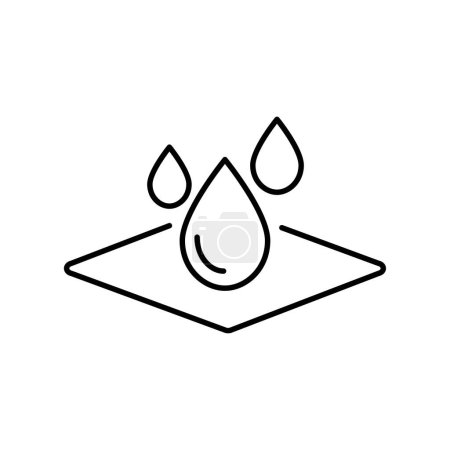 Illustration for Water repellent surface line icon. Waterproof symbol concept. Vector illustration on white background. - Royalty Free Image