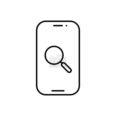 Vector illustration of smartphone search icon sign and symbol. Simple design on transparent background
