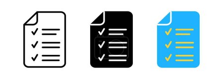 Foto de Checklist icono delgada línea para web y móvil, diseño plano minimalista moderno. Vector icono gris oscuro sobre fondo blanco. - Imagen libre de derechos