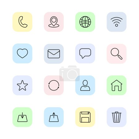 Foto de Set vector line icons in flat design with elements for mobile concepts and web apps. - Imagen libre de derechos