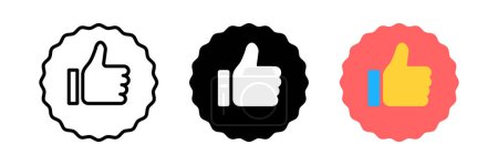 Ilustración de Thumbs up icon set. Good sign. Editable vectors. - Imagen libre de derechos
