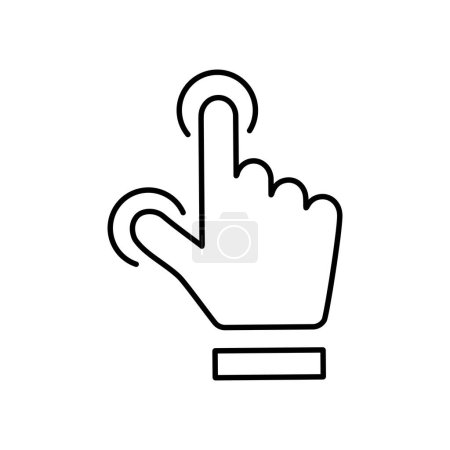 Illustration for Hand click icon in trendy outline style design. Vector graphic illustration. click symbol for website design, logo, app, and ui. Editable vector stroke. - Royalty Free Image