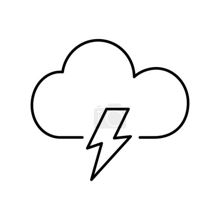 Foto de Icono de nube y relámpago. Icono del tiempo nublado con tormenta - Imagen libre de derechos
