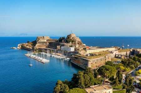 Photo for The old Venetian fortress of Corfu town, Corfu, Greece. The Old Fortress of Corfu is a Venetian fortress in the city of Corfu. Venetian Old Fortress (Palaio Frourio), Corfu, Ionian Islands, Greece - Royalty Free Image