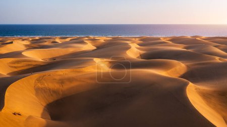 View of the Natural Reserve of Dunes of Maspalomas, in Gran Canaria, Canary Islands, Spain. Beautiful view of Maspalomas Dunes on Gran Canaria, Canary Islands, Spain.