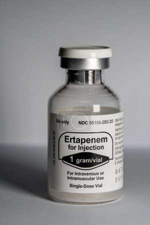 Photo for A bottle of Invanz-ertapenem antibiotics treating infections for injection - Royalty Free Image