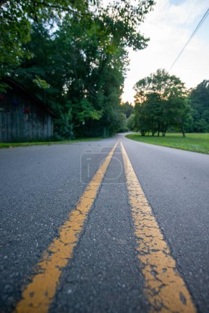 Téléchargez les photos : Un plan vertical d'une route vide dans la nature - en image libre de droit