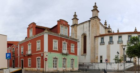 Photo for A Bertrand Bookshop and Se de Leiria in the historic center of Leiria, Portugal - Royalty Free Image