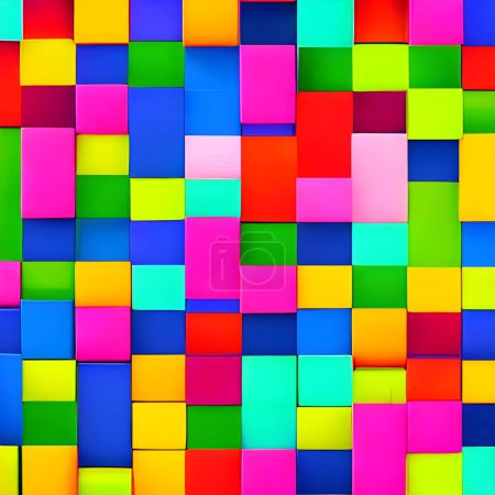 Foto de Representación Fondo abstracto de cuadrados multicolores - Imagen libre de derechos