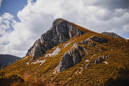 Photo for A mountainous landscape against a cloudy sky in Vratsa, Bulgaria - Royalty Free Image